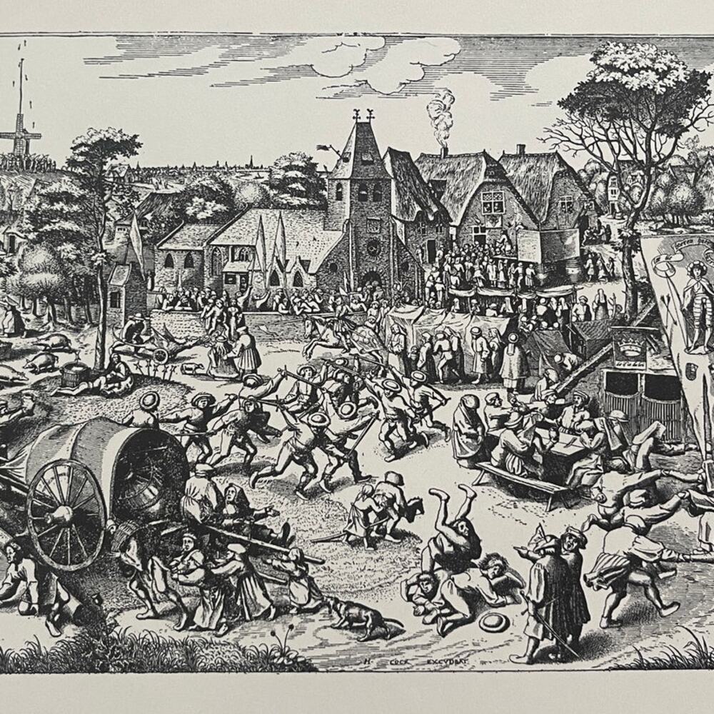 Pieter Bruegel, Kermis of Saint George, Engraving, Bookplate, Art ~ 241229-WH 70